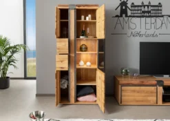 Vitrine 80x45 Chênes Sauvage Et Lombard Huilé Bois Naturel NEW AMSTERDAM #08 -Massivmoebel24 48 320 511 0008 4