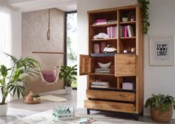 Bibliothèque 100x40 Chêne Sauvage Huilé Bois Naturel VILLANDERS #138 -Massivmoebel24 48 350 200 0038 5