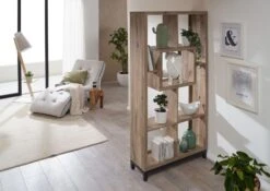 Étagère 100x34 Chêne Sauvage Huilé Bianco VILLANDERS #236 -Massivmoebel24 48 350 200 1036 2