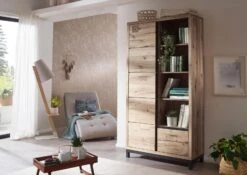 Bibliothèque 100x40 Chêne Sauvage Huilé Bianco VILLANDERS #239