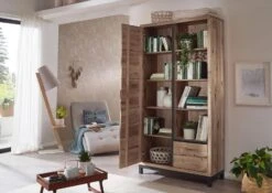 Bibliothèque 100x40 Chêne Sauvage Huilé Bianco VILLANDERS #239 -Massivmoebel24 48 350 200 1039 4