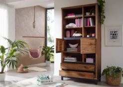 Bibliothèque 100x40 Chêne Sauvage Huilé Tabacco Brown VILLANDERS #338 11 Bibliothèque 100x40 Chêne Sauvage Huilé Tabacco Brown VILLANDERS #338 -Massivmoebel24 48 350 200 2038 5