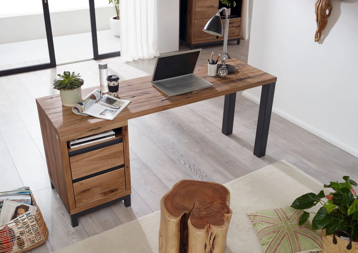 Bureau 150x55 Chêne Sauvage Huilé Tabacco Brown VILLANDERS #340 2 Bureau 150x55 Chêne Sauvage Huilé Tabacco Brown VILLANDERS #340 – Image 2