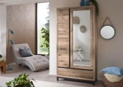 Armoire Penderie 103x40 Chêne Sauvage Huilé Bianco VILLANDERS #230