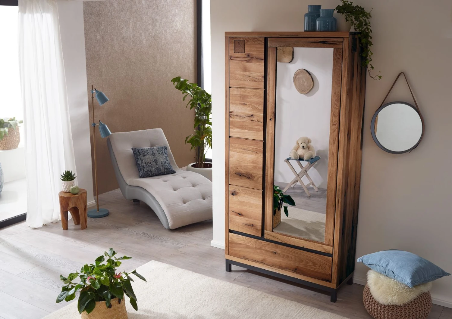 Armoire Penderie 103x40 Chêne Sauvage Huilé Tabacco Brown VILLANDERS #330 2 Armoire Penderie 103x40 Chêne Sauvage Huilé Tabacco Brown VILLANDERS #330 – Image 2