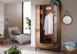 Armoire Penderie 103x40 Chêne Sauvage Huilé Tabacco Brown VILLANDERS #330 11 Armoire Penderie 103x40 Chêne Sauvage Huilé Tabacco Brown VILLANDERS #330 -Massivmoebel24 48 900 200 2030 5