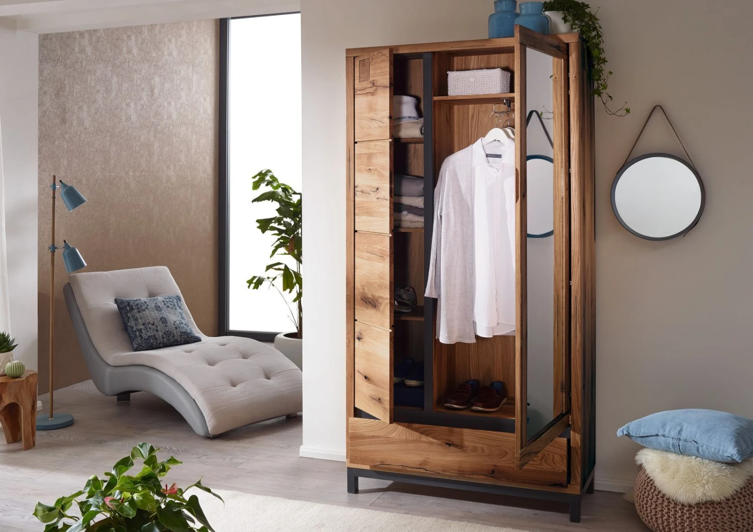 Armoire Penderie 103x40 Chêne Sauvage Huilé Tabacco Brown VILLANDERS #330 5 Armoire Penderie 103x40 Chêne Sauvage Huilé Tabacco Brown VILLANDERS #330 – Image 5