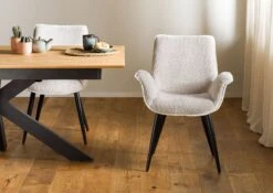 Chaise Rembourrée Structure Acier 67x64x87 Beige / Marron ELLA #100 12 Chaise Rembourrée Structure Acier 67x64x87 Beige / Marron ELLA #100 -Massivmoebel24 51 151 339 1000 03