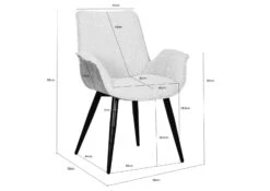 Chaise Rembourrée Structure Acier 67x64x87 Beige / Gris ELLA #101 -Massivmoebel24 51 151 339 1001 08