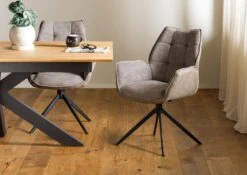 Chaise Pivotante 61x65x89 Brun / Gris-brun HENRI #102