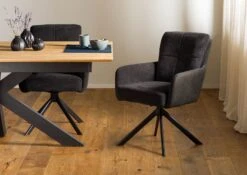 Chaise Pivotante 60x67x91 Gris Foncé / Gris FABIAN #110