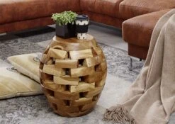 Tabouret 30x30 Teck Laqué Teck Naturel UNIKA #152