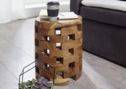 Tabouret 30x30 Teck Laqué Teck Naturel UNIKA #153