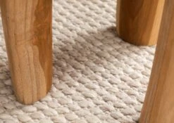 Tabouret 30x30 Teck Laqué Teck Naturel UNIKA #154 -Massivmoebel24 54 100 901 0054 07