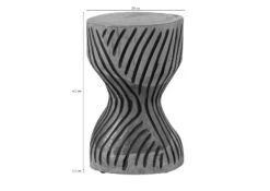 Tabouret En Racine De Teck Naturel Brun Et Noir UNIKA #101 -Massivmoebel24 54 120 901 0001 8