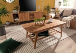 Table Basse 120x60 Teck Brut Teck Naturel BUTON #109