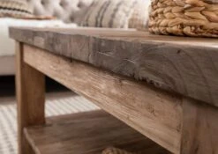 Table Basse 90x90 Teck Brut Teck Naturel BASSANO #140 -Massivmoebel24 54 200 720 0011 5