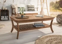 Table Basse 120x60 Teck Brut Teck Naturel BUTON #107