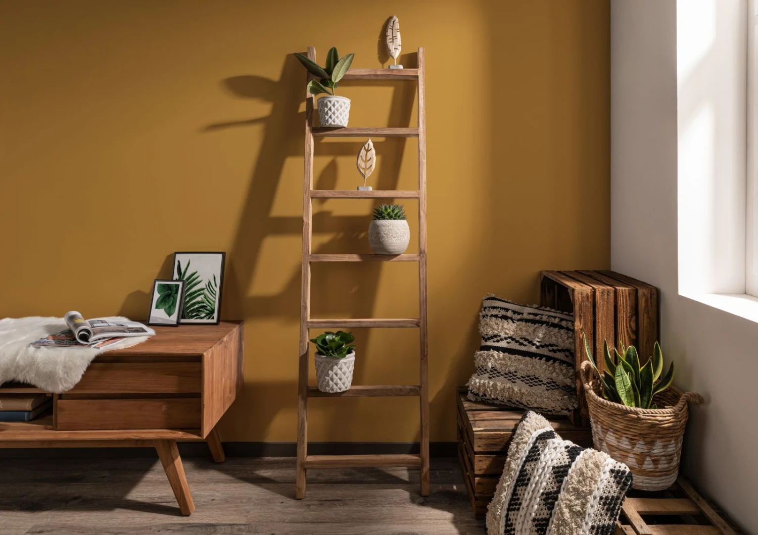 Échelle Porte-serviette 50x5 Teck Brut Teck Naturel BASSANO #134 2 Échelle Porte-serviette 50x5 Teck Brut Teck Naturel BASSANO #134 – Image 2