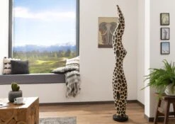 Colonne En Bois 30x30 Suar Laqué Bois Naturel Objet Décoratif UNIKA #175