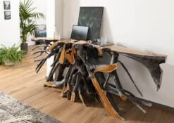 Console 200x45 Teck Laqué Teck Naturel UNIKA #179