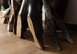 Console 200x45 Teck Laqué Teck Naturel UNIKA #179 -Massivmoebel24 54 900 901 0078 6 1