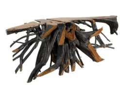 Console 200x45 Teck Laqué Teck Naturel UNIKA #179 -Massivmoebel24 54 900 901 0078 9 1