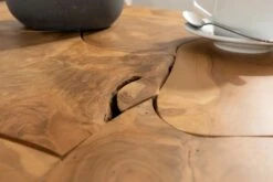 Table Basse 60x60 Teck Laqué Teck Naturel UNIKA #182 -Massivmoebel24 54 900 901 0082 4