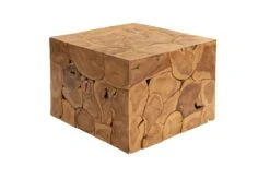 Table Basse 60x60 Teck Laqué Teck Naturel UNIKA #182 -Massivmoebel24 54 900 901 0082 9