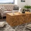 Table Basse 130x65 Teck Laqué Teck Naturel UNIKA #184