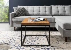 Table Basse 60x60 Teck Laqué Teck Naturel UNIKA #185 9 Table Basse 60x60 Teck Laqué Teck Naturel UNIKA #185 -Massivmoebel24 54 900 901 0085 3