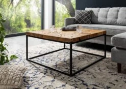 Table Basse 90x90 Teck Laqué Teck Naturel UNIKA #186