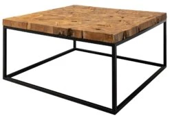 Table Basse 90x90 Teck Laqué Teck Naturel UNIKA #186 -Massivmoebel24 54 900 901 0086 9