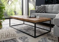 Table Basse 120x60 Teck Laqué Teck Naturel UNIKA #187