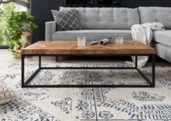 Table Basse 120x60 Teck Laqué Teck Naturel UNIKA #187 -Massivmoebel24 54 900 901 0087 3