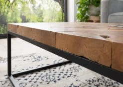 Table Basse 120x60 Teck Laqué Teck Naturel UNIKA #187 -Massivmoebel24 54 900 901 0087 5