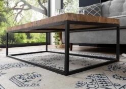 Table Basse 120x60 Teck Laqué Teck Naturel UNIKA #187 -Massivmoebel24 54 900 901 0087 6