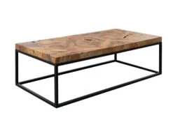 Table Basse 120x60 Teck Laqué Teck Naturel UNIKA #187 -Massivmoebel24 54 900 901 0087 9