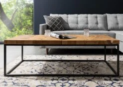 Table Basse 140x60 Teck Laqué Teck Naturel UNIKA #188 9 Table Basse 140x60 Teck Laqué Teck Naturel UNIKA #188 -Massivmoebel24 54 900 901 0088 3