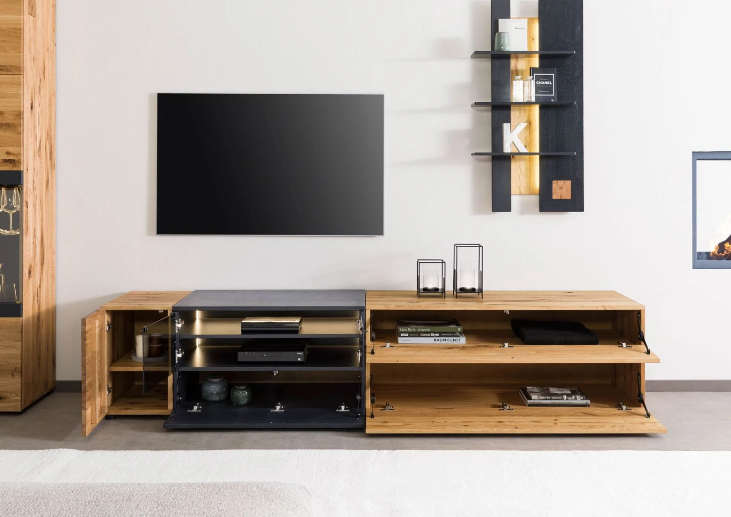 Buffet Bas Chêne Sauvage 170x52x52 Naturel Huilé/verni KITZBÜHEL #122 4 Buffet Bas Chêne Sauvage 170x52x52 Naturel Huilé/verni KITZBÜHEL #122 – Image 4