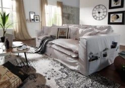 Canapé Profondeur XXL 240x144 Blanc SOFAS -Massivmoebel24 68 920 100 0014 1