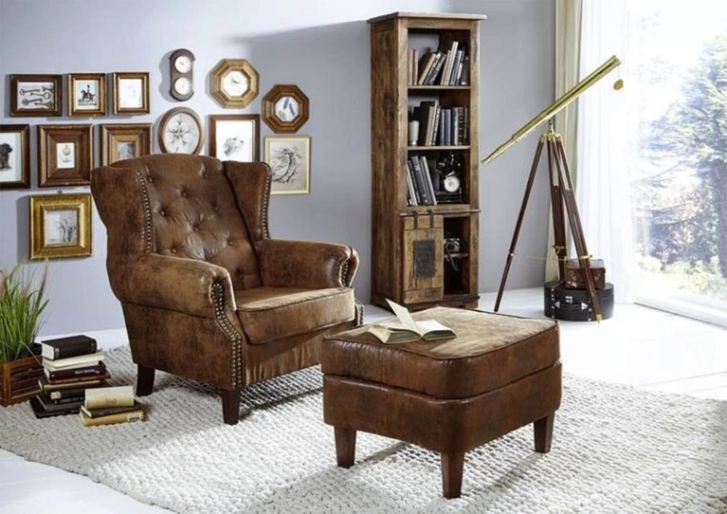 Repose-pied 56x67 100% Polyester Brun CHESTERFIELD 5 Repose-pied 56x67 100% Polyester Brun CHESTERFIELD – Image 5