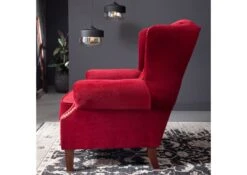 Fauteuil 102x93 100% Polyester Rouge CHESTERFIELD -Massivmoebel24 68 920 100 0039 03