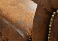 Fauteuil 94x86 100% Polyester Brun CHESTERFIELD -Massivmoebel24 68 920 100 0047 5