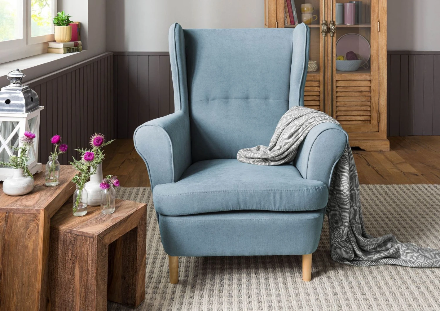 Fauteuil 71x74x105 Bleu SCANDI #108 3 Fauteuil 71x74x105 Bleu SCANDI #108 – Image 3