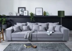 Canapé Profondeur XXL 289x110 Gris SOFAS #129 -Massivmoebel24 68 920 100 0129 3