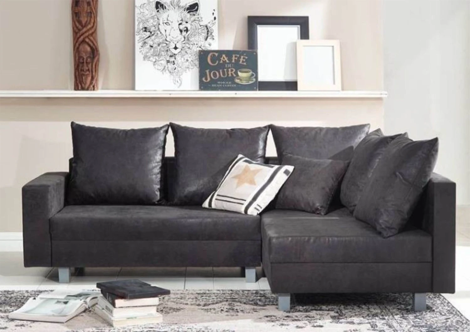 Canapé D'angle Incl. Repose-pied 230x160 Gris SOFAS 2 Canapé D'angle Incl. Repose-pied 230x160 Gris SOFAS – Image 2