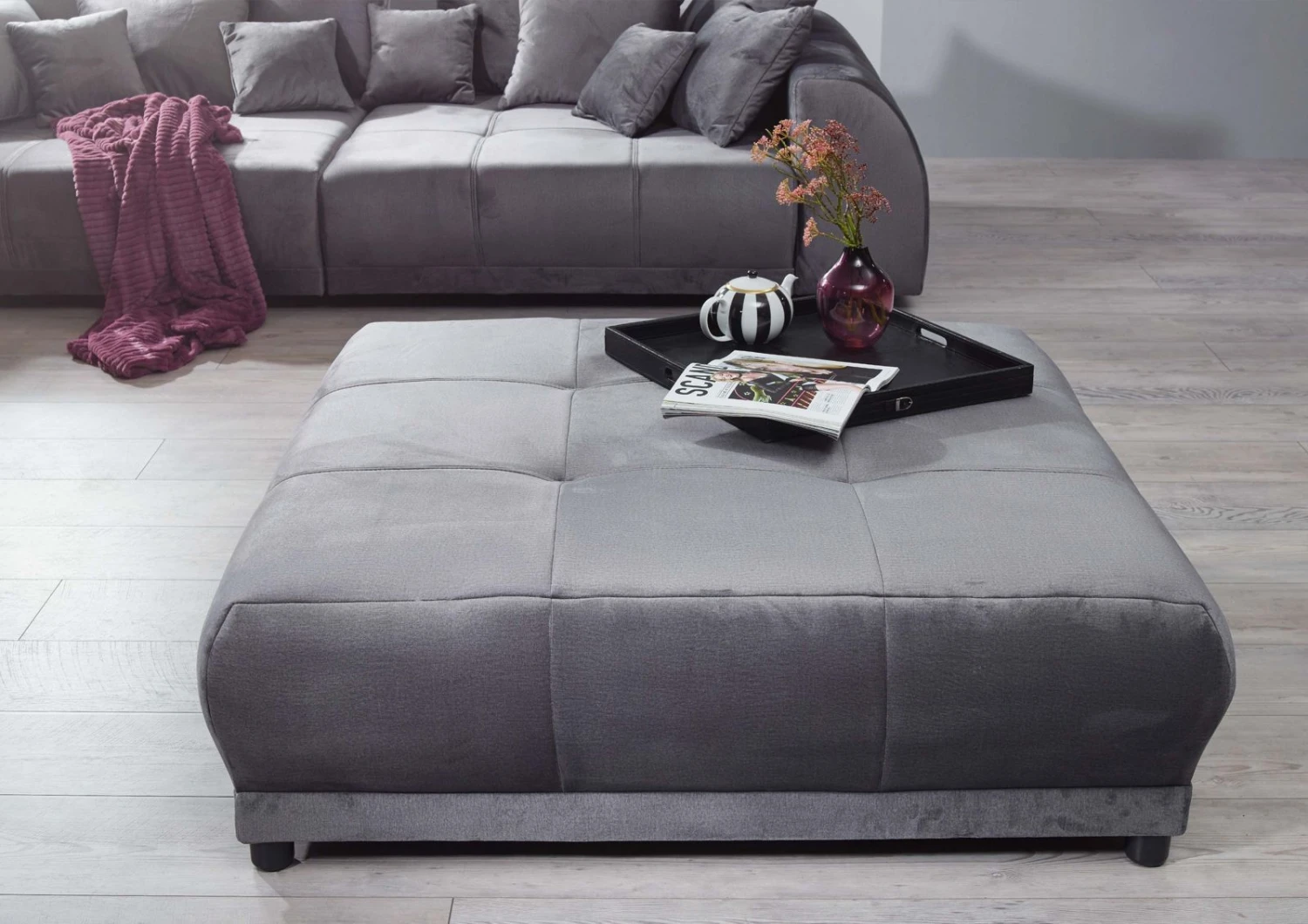 Canapé Profondeur XXL Incl. Repose-pied Gris SOFAS #180 7 Canapé Profondeur XXL Incl. Repose-pied Gris SOFAS #180 – Image 7