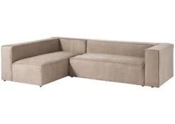 Canapé D?angle 3 Places En Polyester Beige BRUGGE -Massivmoebel24 68 920 100 0181 9