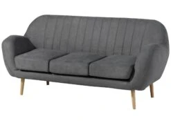 Canapé 3 Places En Polyester Gris HOLMA -Massivmoebel24 68 920 100 0184 9